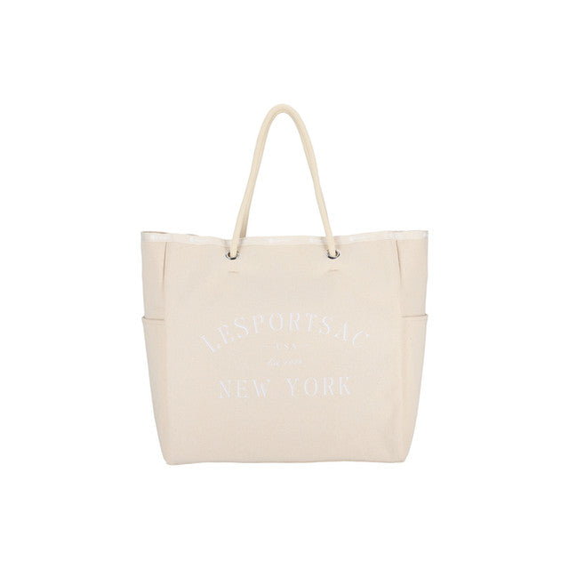 Canvas Easy Tote In Meringue Canvas Logo
