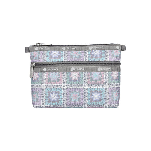 LeSportsac Aksesoris Wanita Cosmetic Clutch In Pastel Geometric Lace