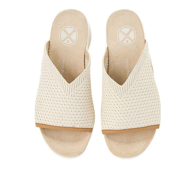 Hush Puppies Sandal Wanita Breathe Knit Slide In Cream