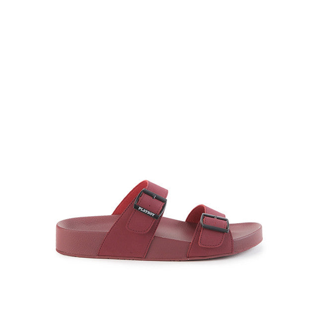 Playboy Sandal Pria Birrgenza Double Strap 1 In Maroon