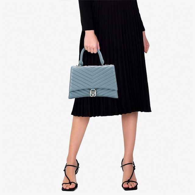 Layla Top Handle Bag (M) In Dusty Blue