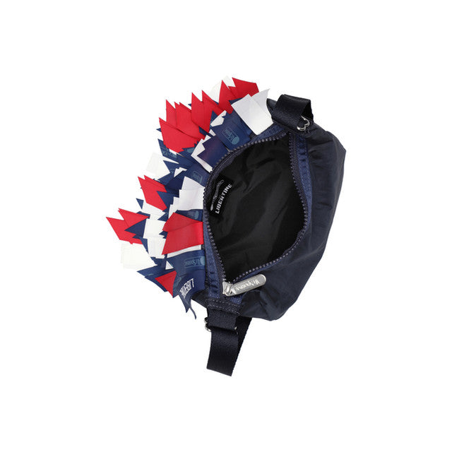 Small Fringe Hobo In Blue/ Red/ White Fringe