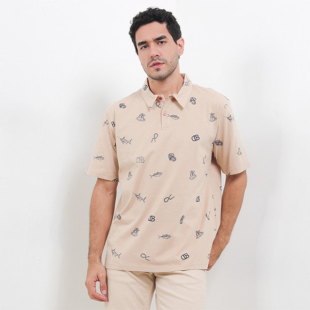 Obermain Pakaian Pria Polo Anchor In Khaki