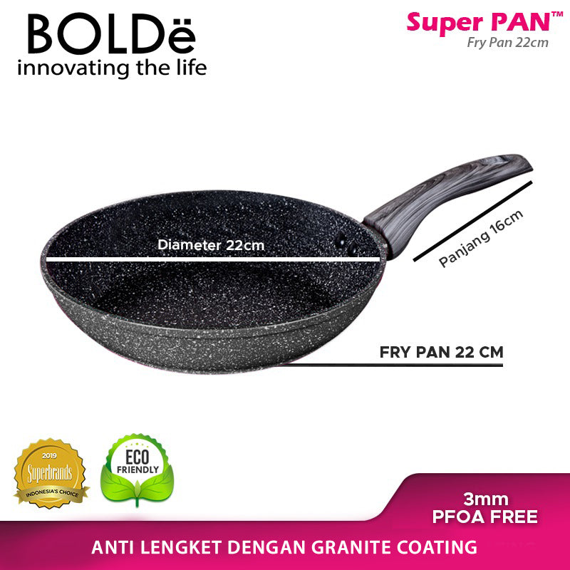 BOLDe Super Pan Fry Pan 22 cm Black Pink
