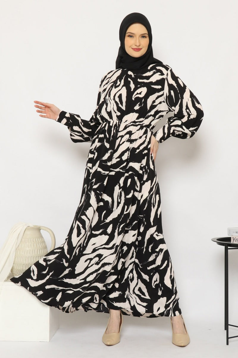 Kara Dress Black and White