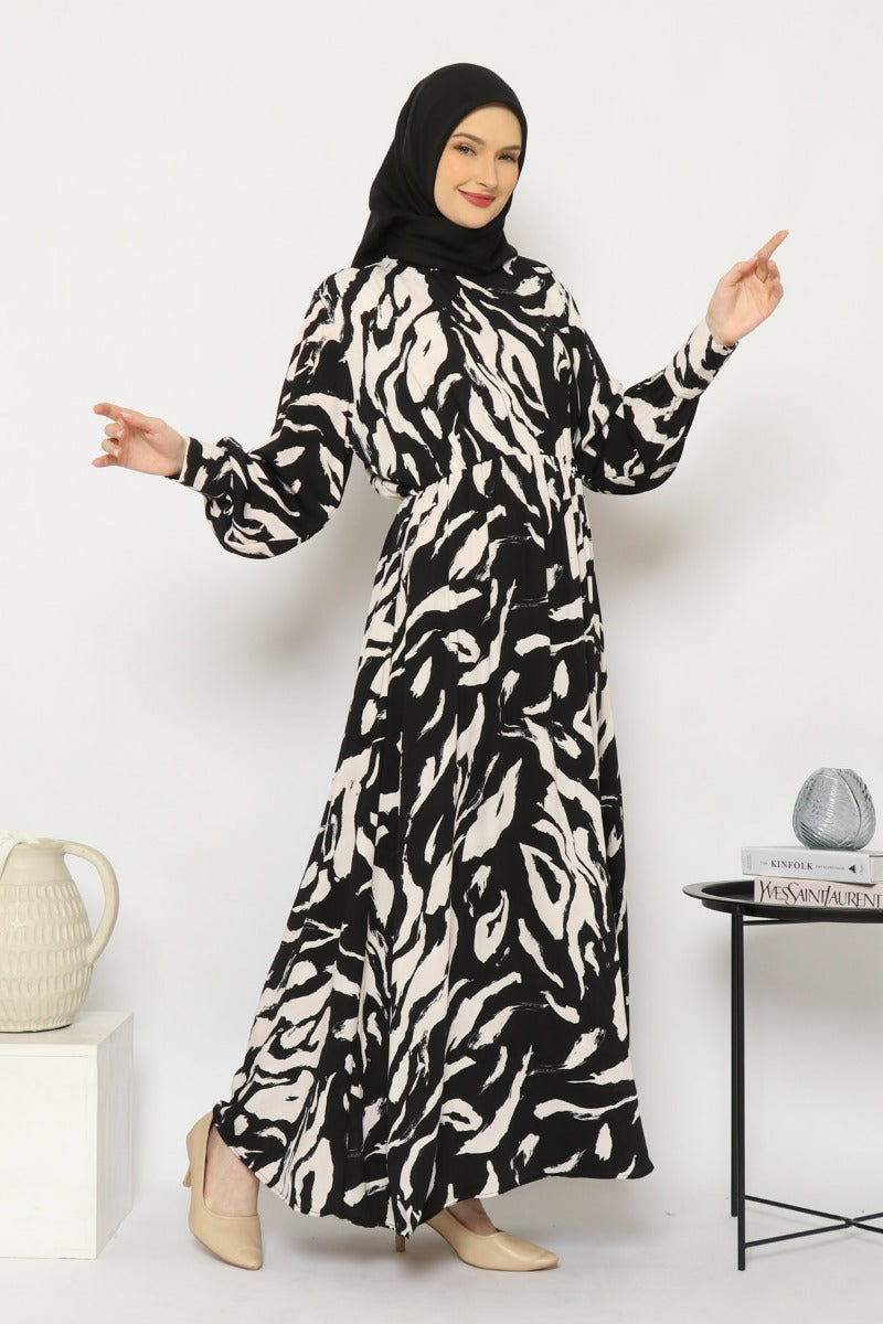 Kara Dress Black and White