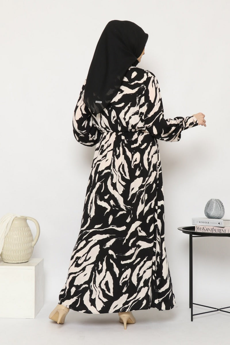 Kara Dress Black and White