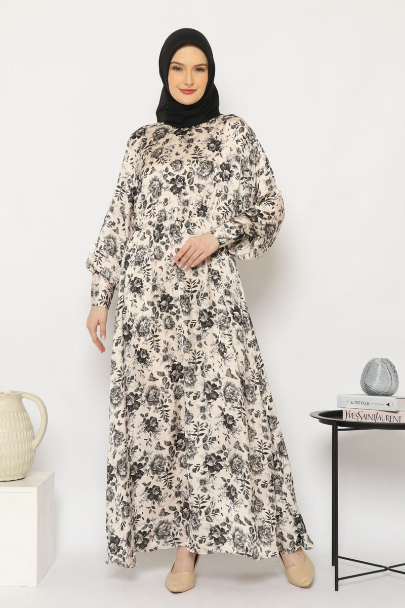 Kara Dress Cream Black