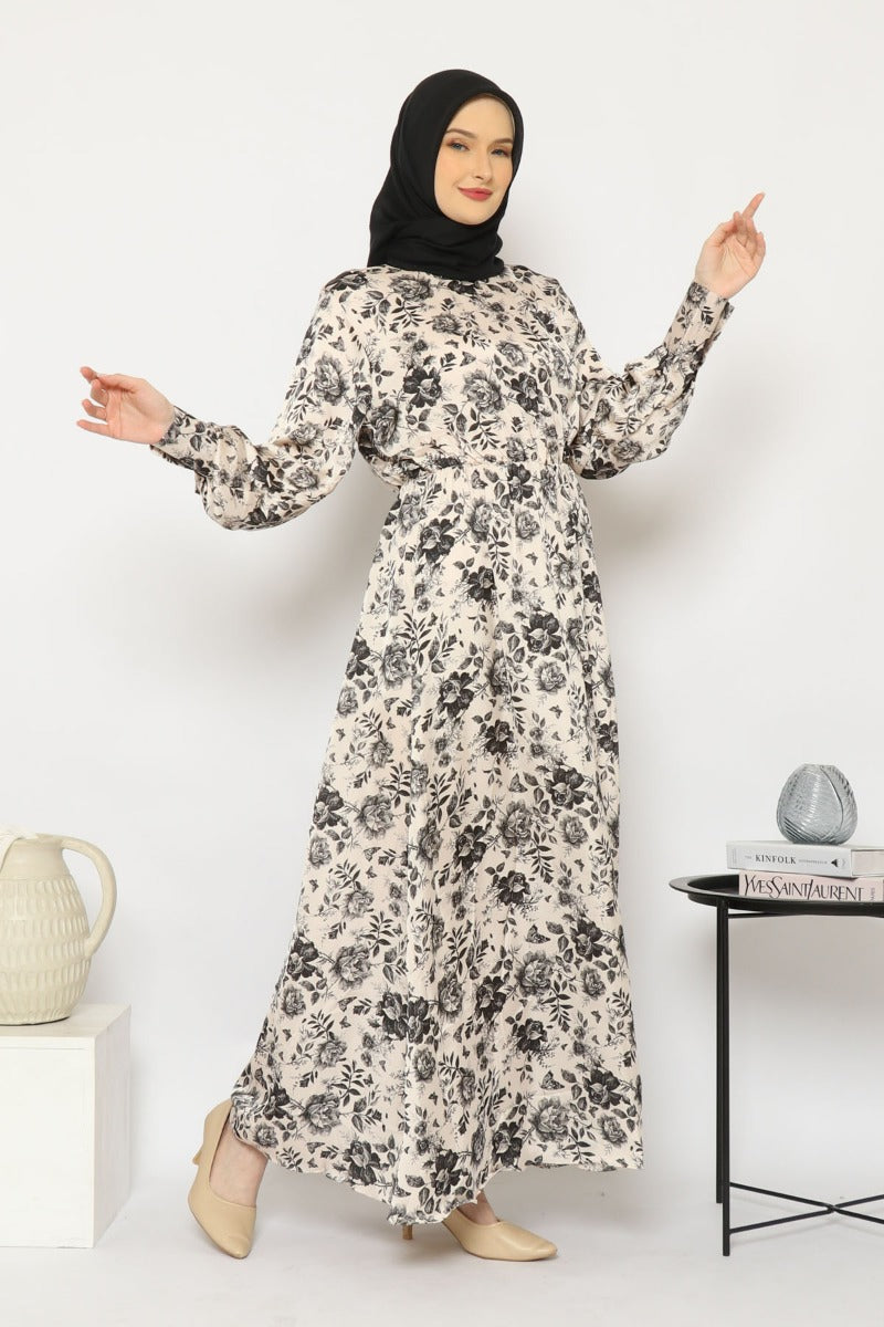 Kara Dress Cream Black