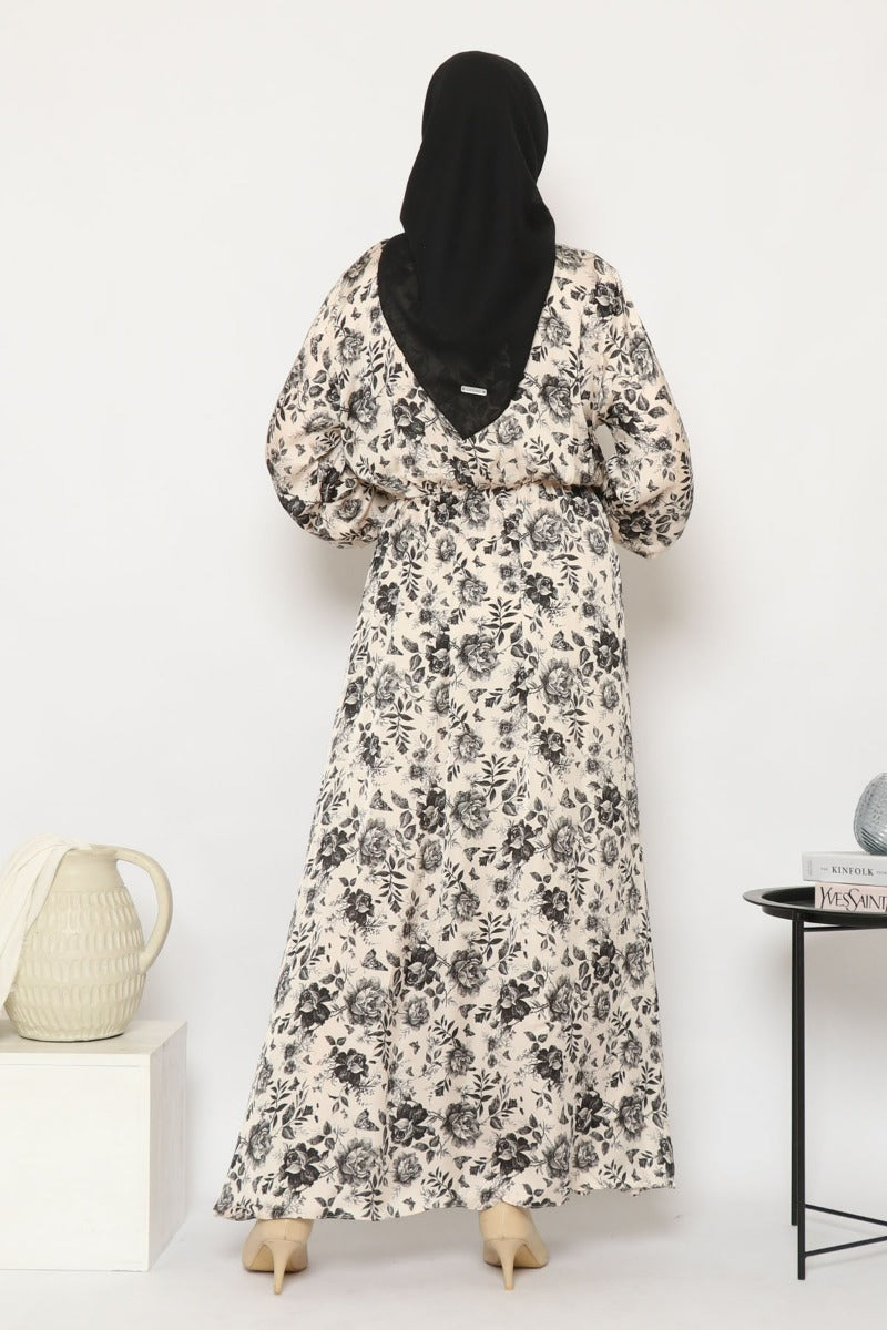 Kara Dress Cream Black