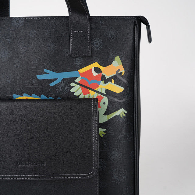 Obermain Bags Pria Tote Bag Dragon Matthew Tote Bag - L In Black