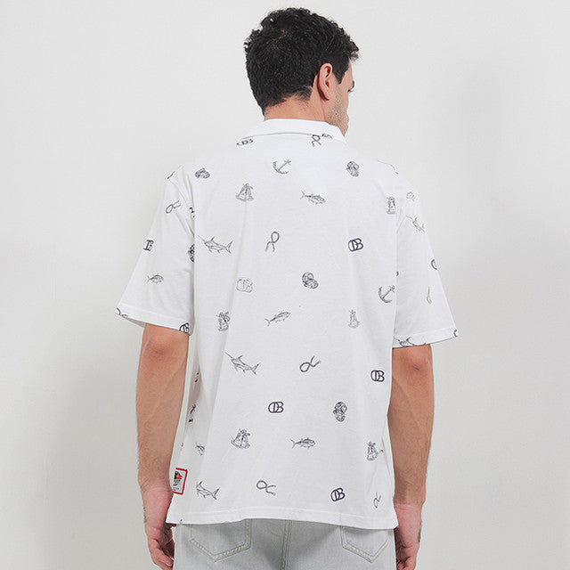 Obermain Pakaian Pria Polo Anchor In White