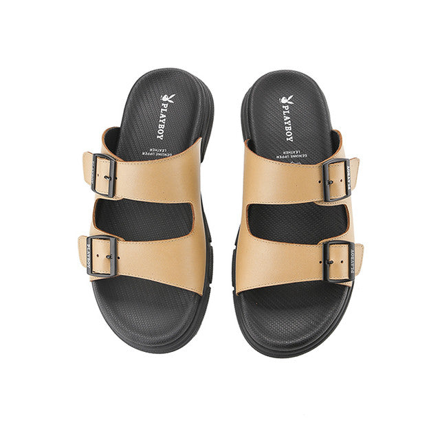 Playboy Sandal Pria Straps Jeremy Double Strap In Khaki