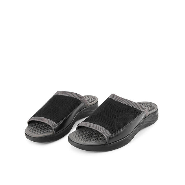 Hush Puppies Sandal Pria Activate Knit Slide In Black