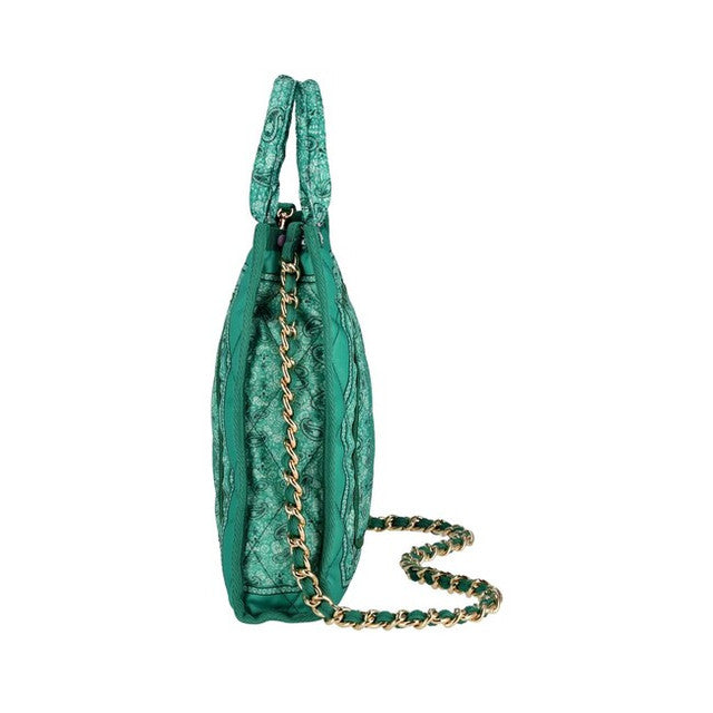 Sm Chain Quilt Tote In Bandana Green