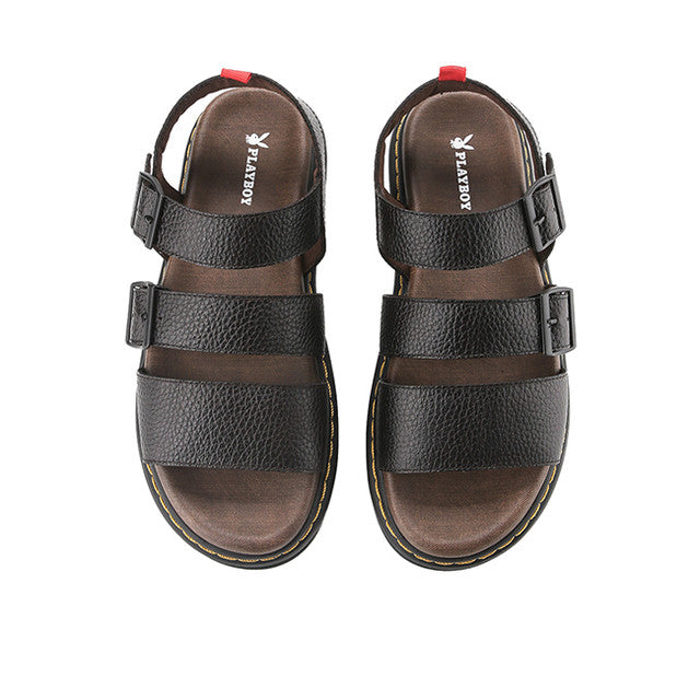 Playboy Sandal Pria Sling Back Jimmie Backstrap 2 In Coffee