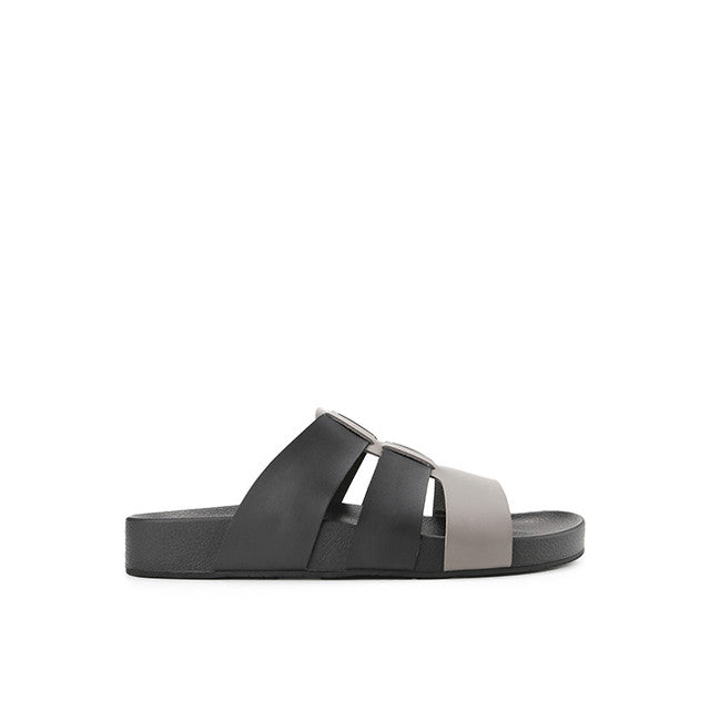 Playboy Sandal Pria Mules Johan Mule In Black/Dark Grey