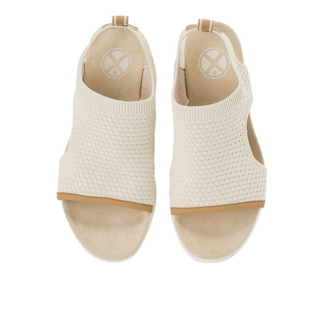 Hush Puppies Wanita Sling Back Breathe Knit Sandal In Cream