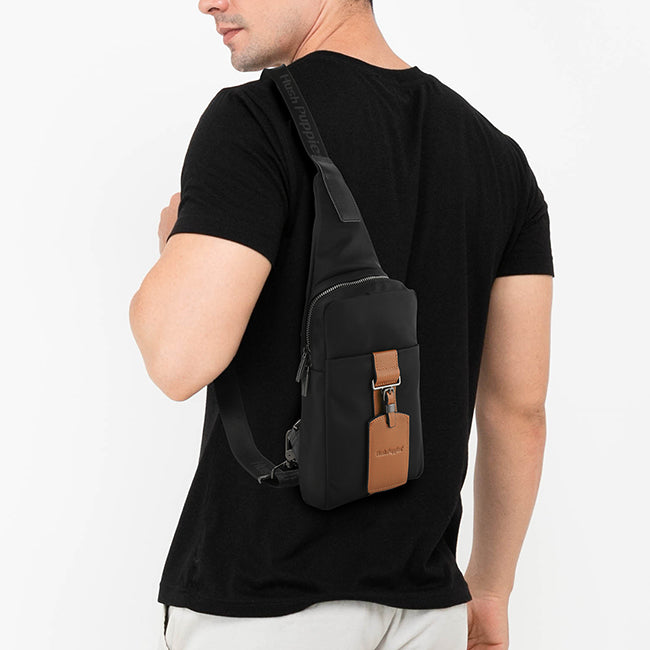 Hush Puppies Men Fred Chest Bag In Black
