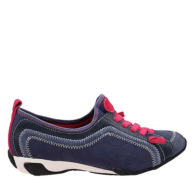 Hush Puppies Sepatu Casual Wanita Ladies Casual - Qualify In Blue Leather/Fuschia