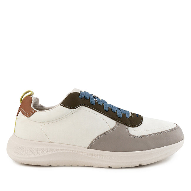 Hush Puppies Sepatu Sneaker Pria Elevate Laceup In Ivory Multi Textile