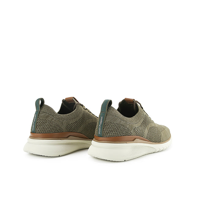 Hush Puppies Sepatu Pria Lace Up Advance Knit Laceup In Olive