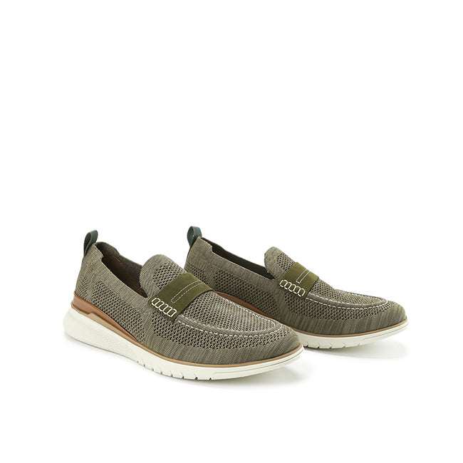 Hush Puppies Sepatu Pria Loafers Advance Knit Loafer In Olive