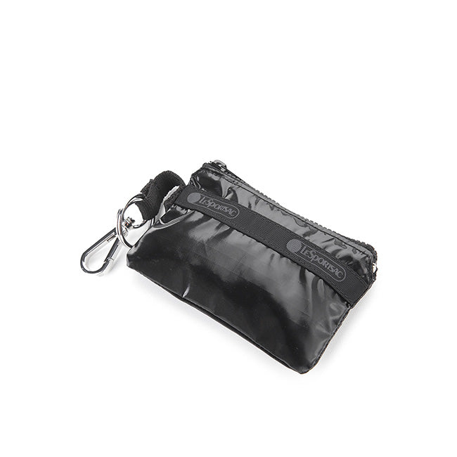 LeSportsac Unisex Wallet Zip Card Holder In Black Shine