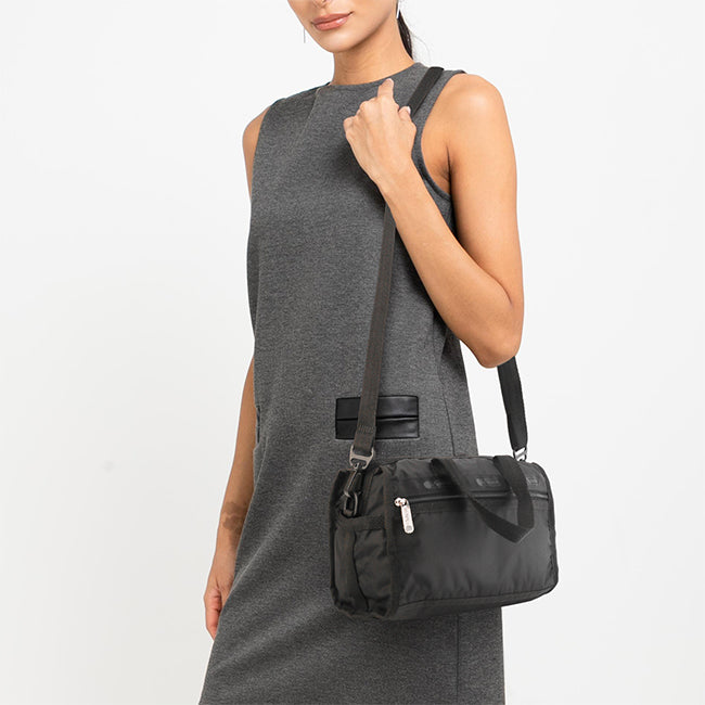 LeSportsac Tas Cross Body Unisex Deluxe Mini Duffel In Recycled Black