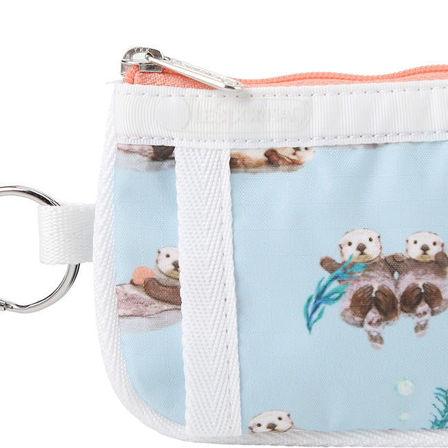 LeSportsac Unisex Wallet Key Card Holder In Floating Sea Otters