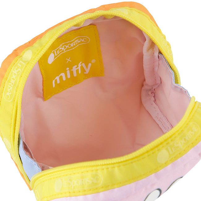 LeSportsac Unisex Pouch Square Cosmetic In Miffy Pink/Orange Sq