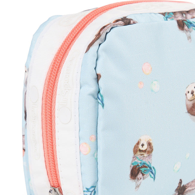 LeSportsac Unisex Pouch Square Cosmetic In Floating Sea Otters