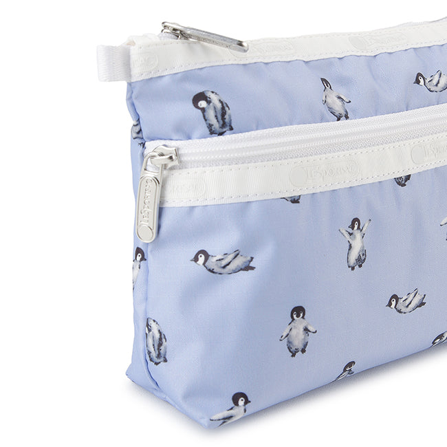 LeSportsac Unisex Pouch Cosmetic Clutch In Petite Penguins White