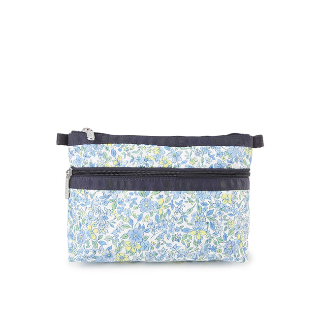 LeSportsac Unisex Pouch Cosmetic Clutch In Tapestry Flower Blue
