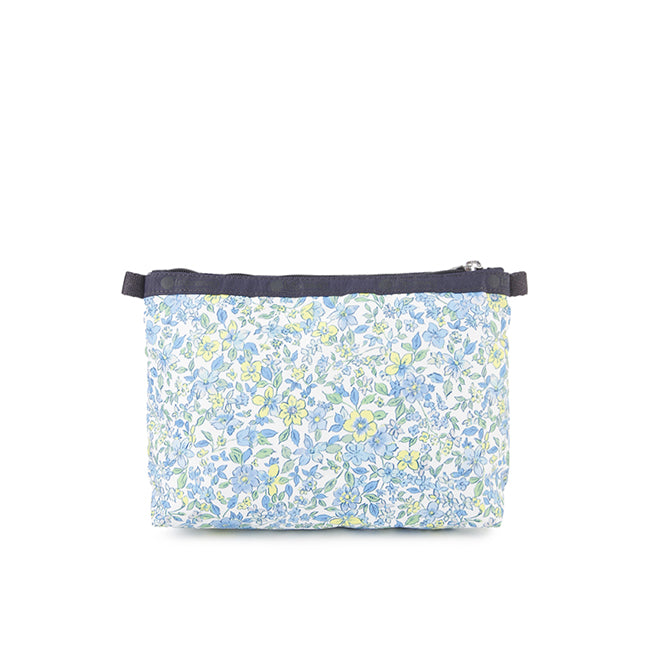 LeSportsac Unisex Pouch Cosmetic Clutch In Tapestry Flower Blue