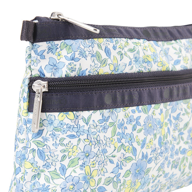 LeSportsac Unisex Pouch Cosmetic Clutch In Tapestry Flower Blue