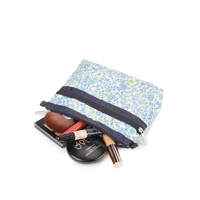 LeSportsac Unisex Pouch Cosmetic Clutch In Tapestry Flower Blue