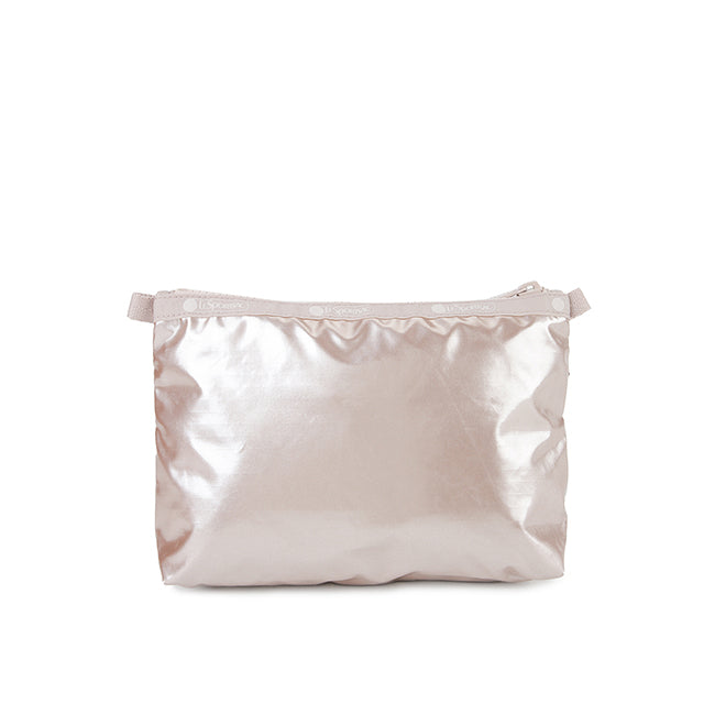 LeSportsac Unisex Pouch Cosmetic Clutch In Rose Gold Shine
