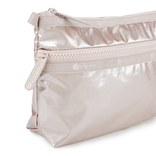 LeSportsac Unisex Pouch Cosmetic Clutch In Rose Gold Shine
