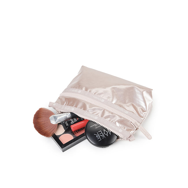 LeSportsac Unisex Pouch Cosmetic Clutch In Rose Gold Shine