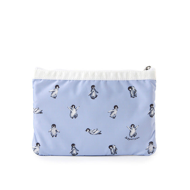 LeSportsac Unisex Pouch 3-Zip Cosmetic In Petite Penguins White