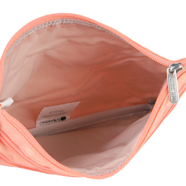 LeSportsac Unisex Pouch 3-Zip Cosmetic In Coral Punch
