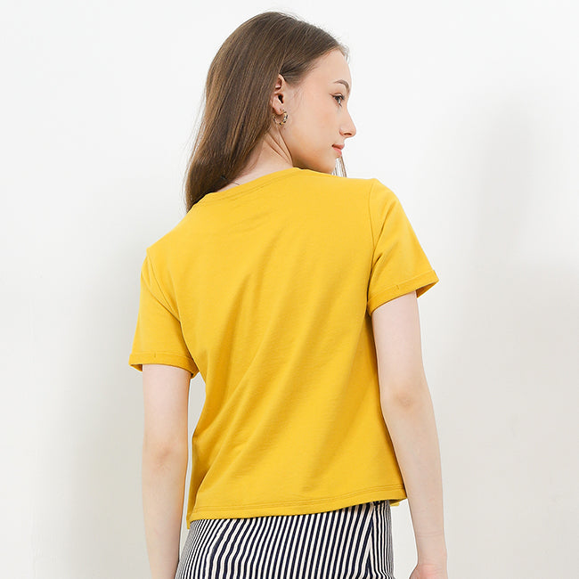 Hush Puppies Pakaian Wanita T Shirt Bsc Glena 2 In Mustard