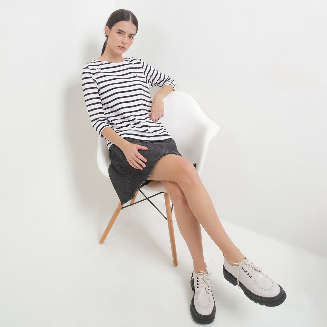 Hush Puppies Pakaian Wanita T Shirt Lilyana Boat In White