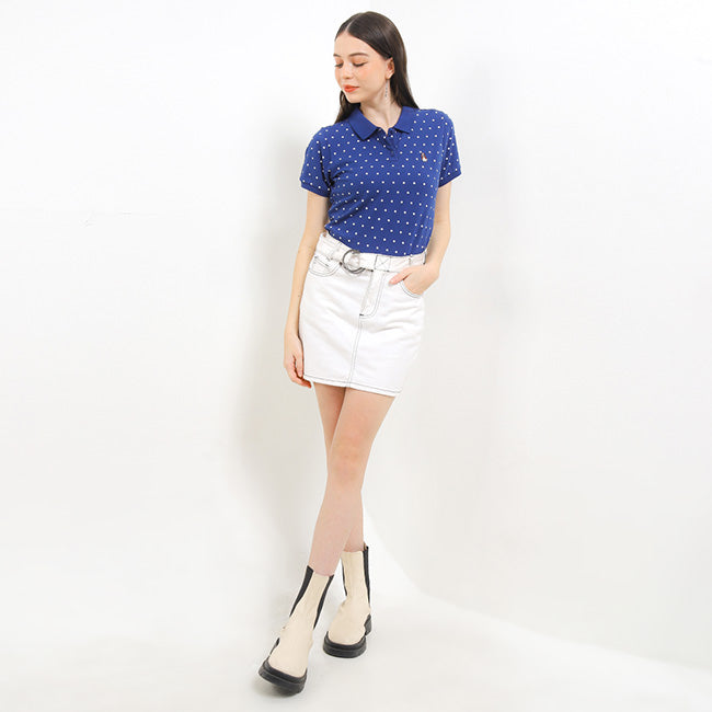 Hush Puppies Pakaian Wanita Bsc Polkad Polo In Navy