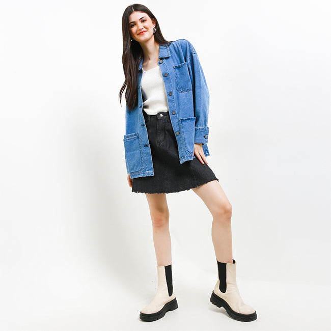 Hush Puppies Pakaian Denim Wanita Keoni In Medium Blue