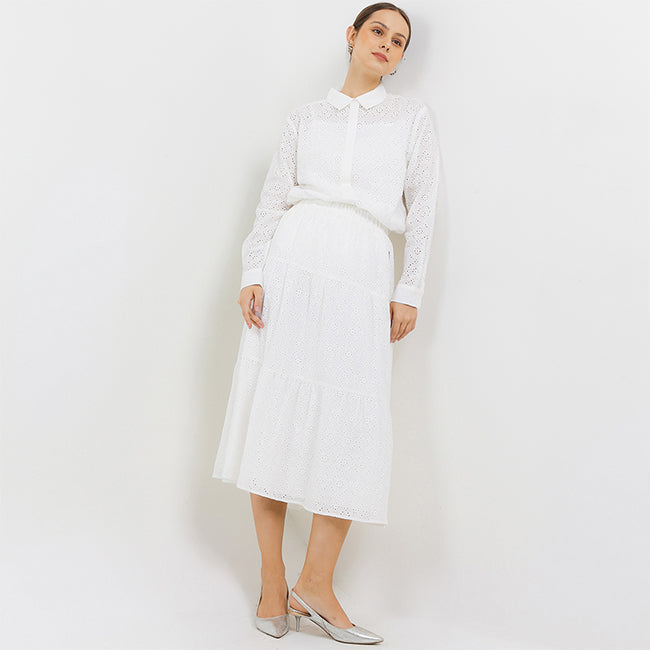 Hush Puppies Pakaian Wanita Linen Kemiri In White