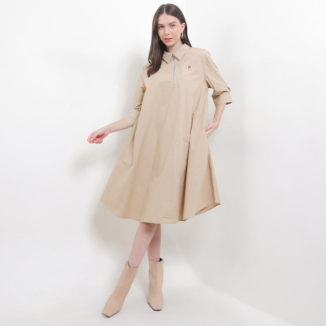 Hush Puppies Pakaian Wanita Dress Carlene Midi In Khaki