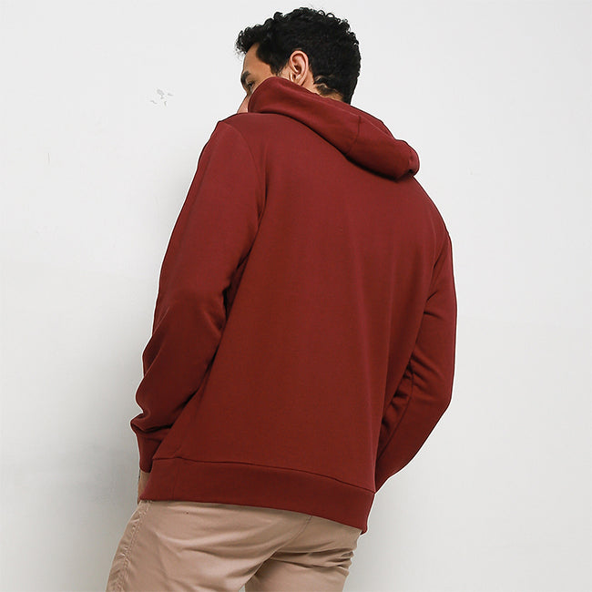 Hush Puppies Pakaian Sweater Pria Munched 3 In Maroon