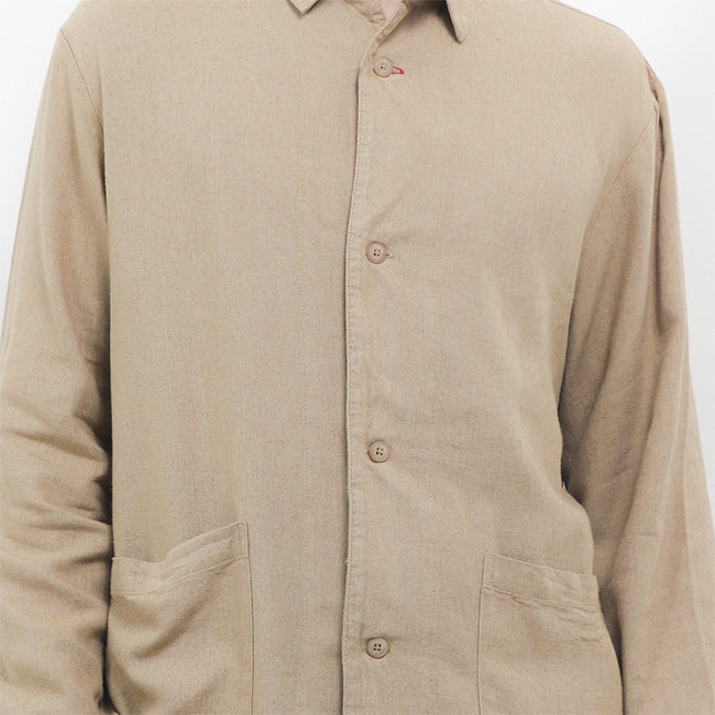Hush Puppies Pakaian Pria Jackets Linen Kimoto In Khaki